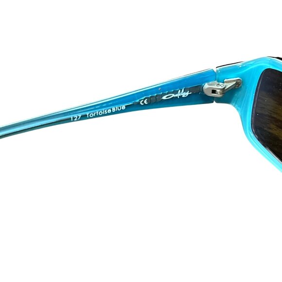 Oakley Womens Tortoise & Blue Emblem 2.0 Rectangular Sunglasses W/ Case - Picture 4 of 9